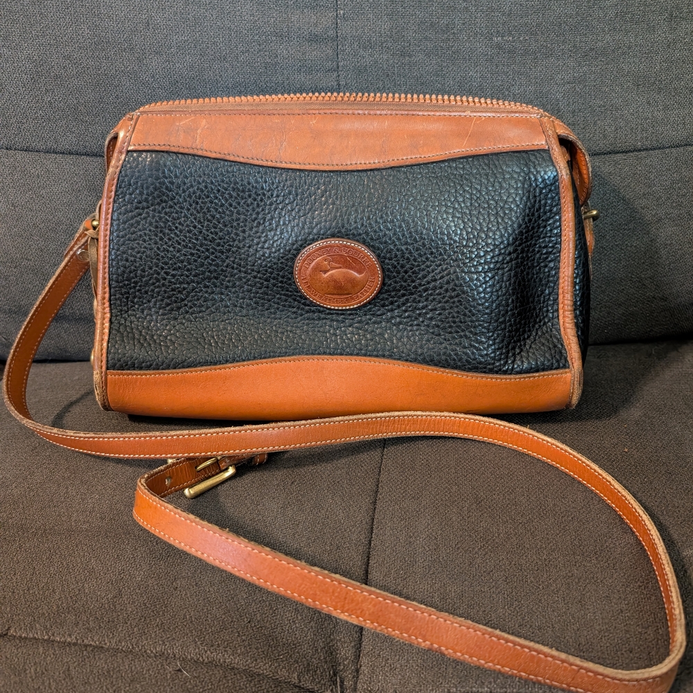 Dooney & Bourke Black and Tan Crossbody Bag